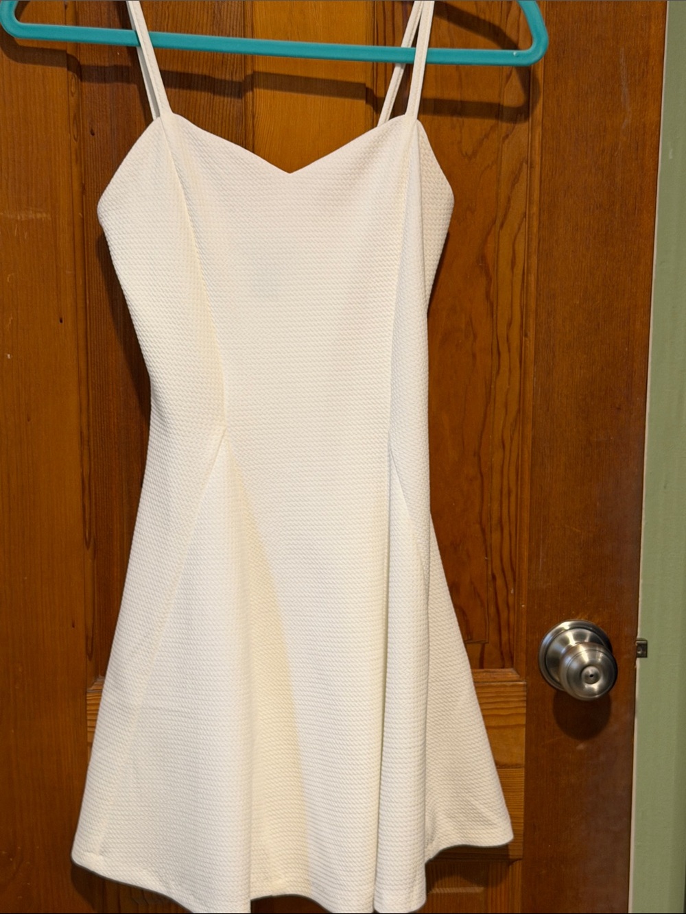Aqua Cream Mini A-Line Spaghetti Strap Dress